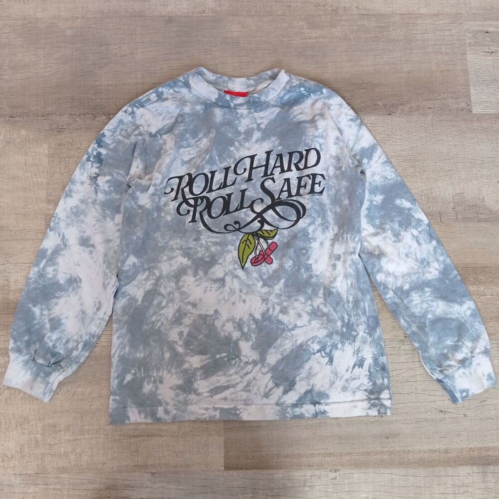 Full Send Shirt Mens Blue White Tie Dye Roll Hard Roll Safe Size S Sweatshirt